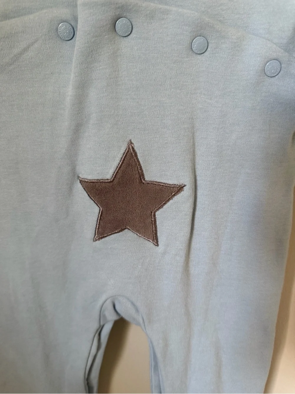 NWT Wendy Bellissimo Unisex 6-9M Blue Knit Cotton Jumper One Pc Star Butt Snap